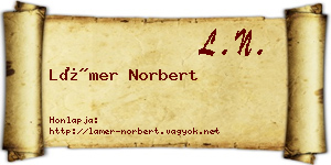 Lámer Norbert névjegykártya